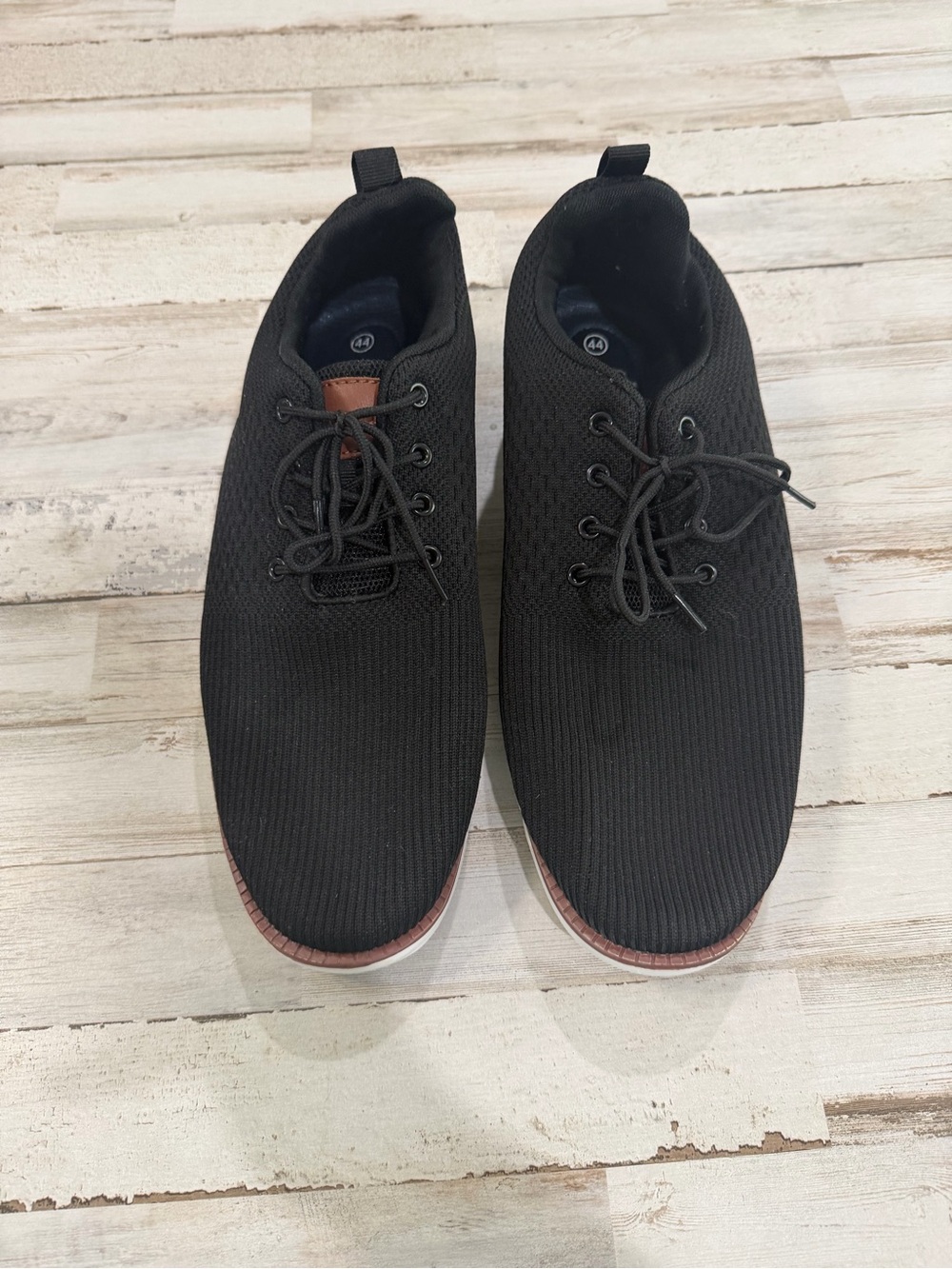 Men’s Black Casual Lace Up Shoes Size 11 EU 44 Lightweight Oxford Sneakers